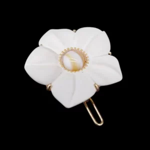 Barrette cheveux fleur couleur ivoire