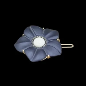 Barrette cheveux fleur noire